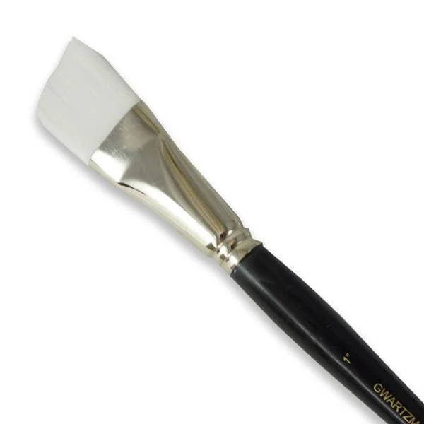 Gwartzman's - White Taklon Brush - Series 70 - Angle 1"