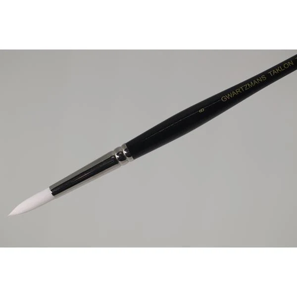 Gwartzman's - White Taklon Brush - Series 70 - Round #8