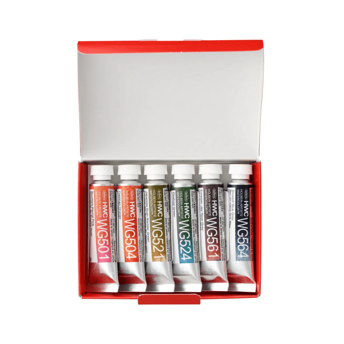Holbein - Artists' Granulating Watercolour - Bird - Set of 6 Colours - 5mL Tubes - Image 2