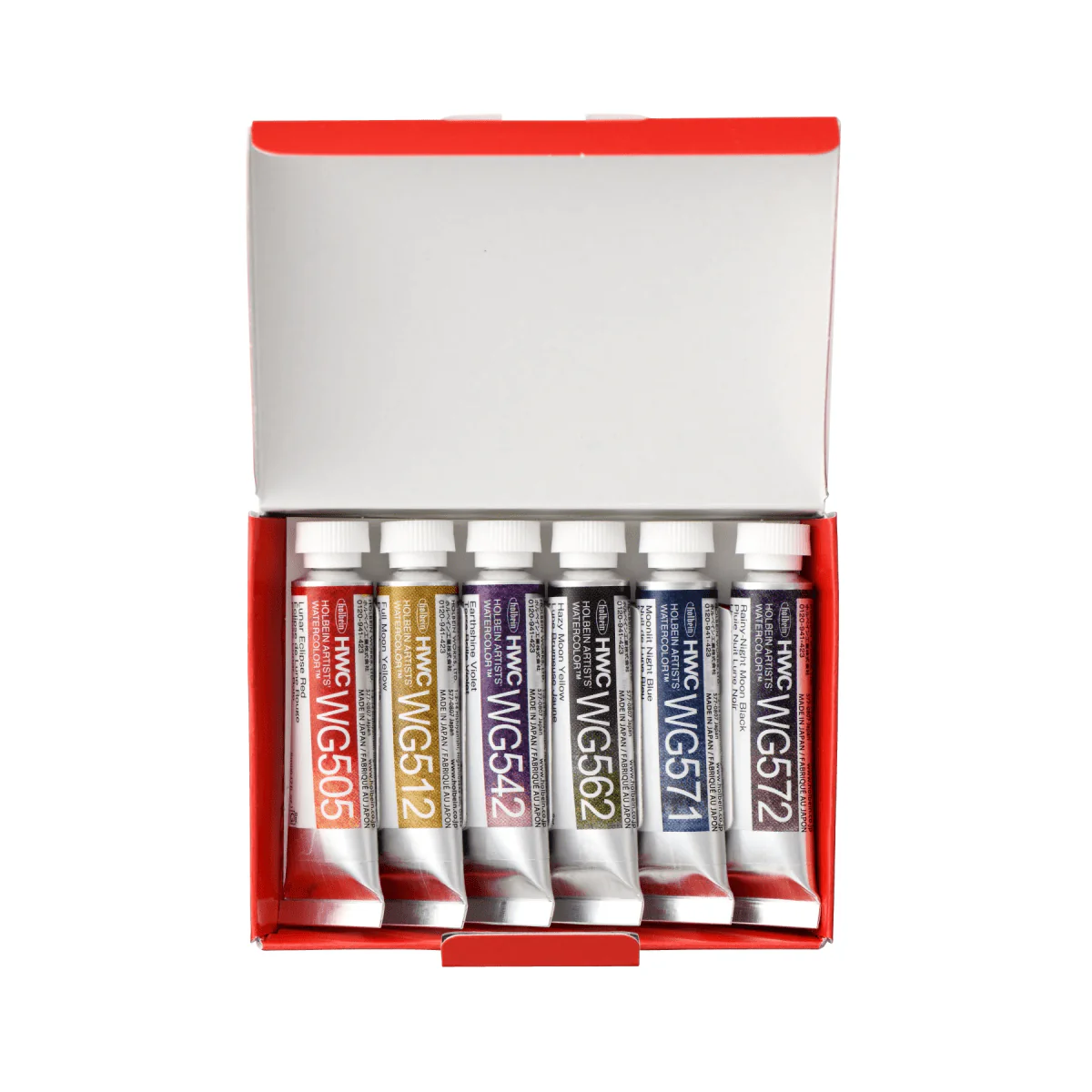 Holbein - Artists' Granulating Watercolour - Moon - Set of 6 Colours - 5mL Tubes - Image 2