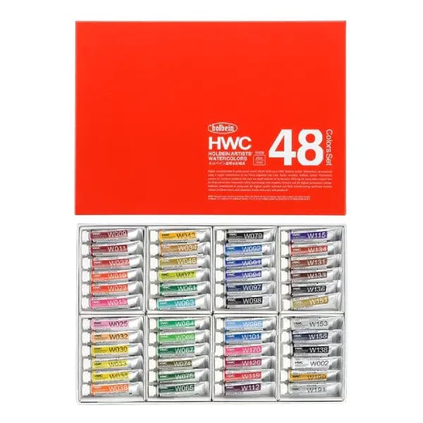 Holbein - Artists' Watercolour - Set of 48 Colours - 5mL Tubes