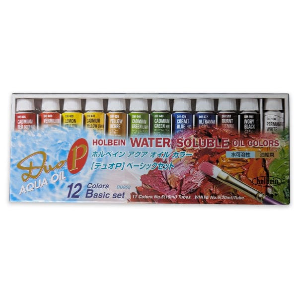 Holbein - DUO Aqua Oil - Water Soluble Oil Colours - 12 Colour Basic Set - Image 2