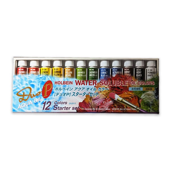 Holbein - DUO Aqua Oil - Water Soluble Oil Colours - 12 Colour Starter Set - Image 2