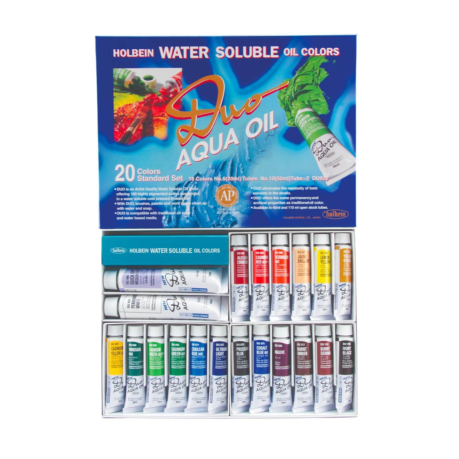 Holbein - DUO Aqua Oil - Water Soluble Oil Colours - 20 Colour Set