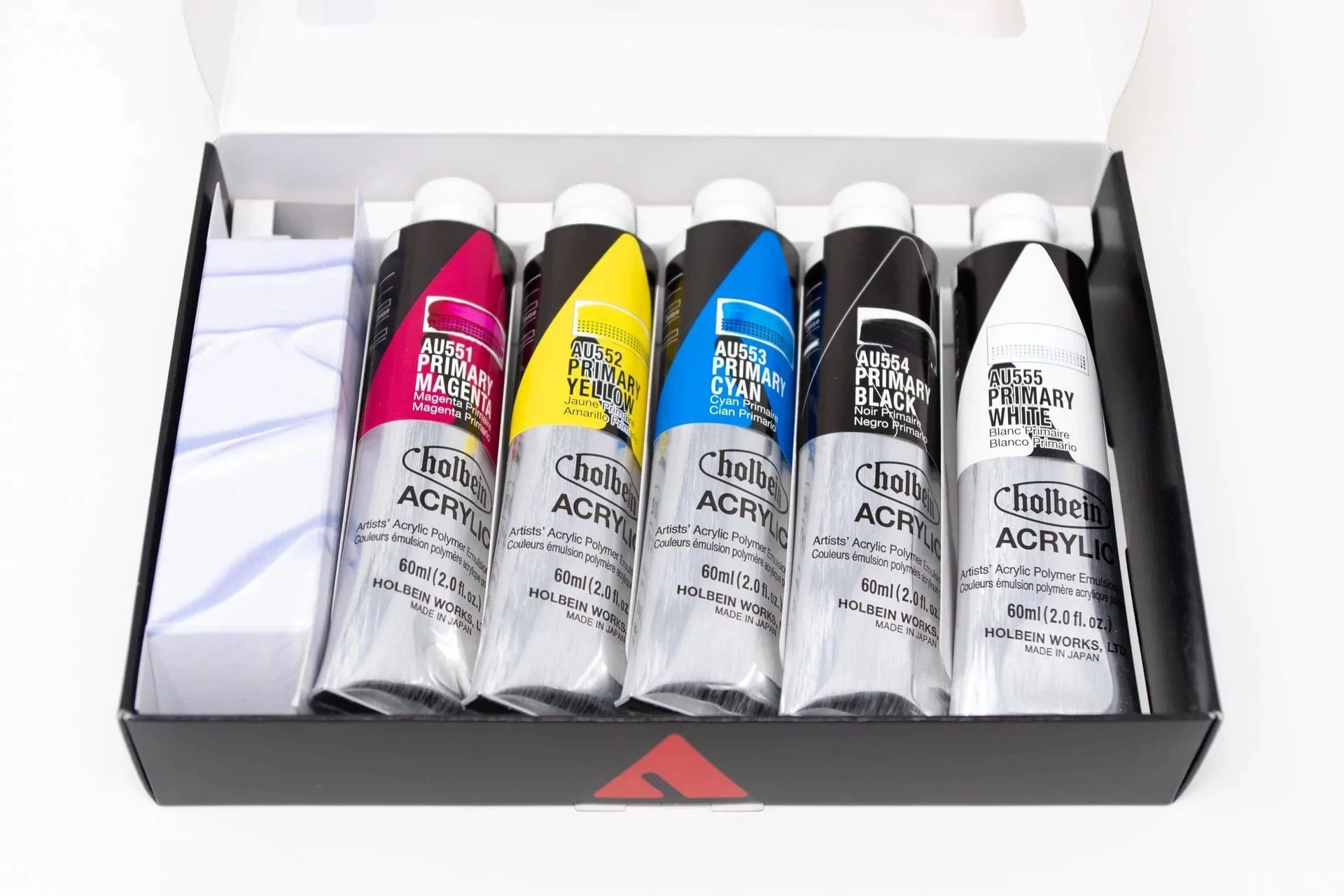Holbein - Heavy Body Acrylic Paint - Set of 5 Primary Colours - 60mL Tubes - Image 3