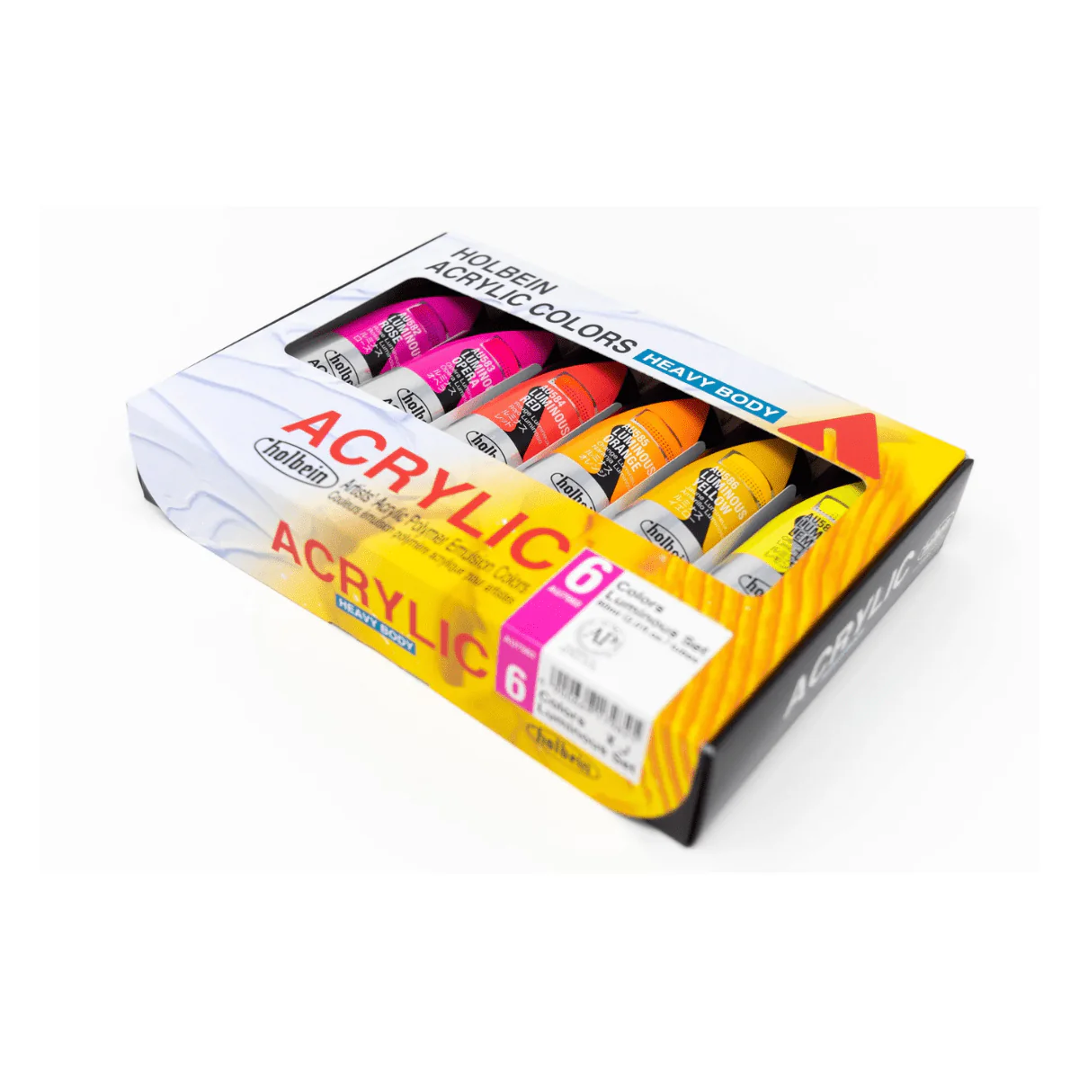 Holbein - Heavy Body Acrylic Paint - Set of 6 Luminous Colours - 60mL Tubes - Image 3