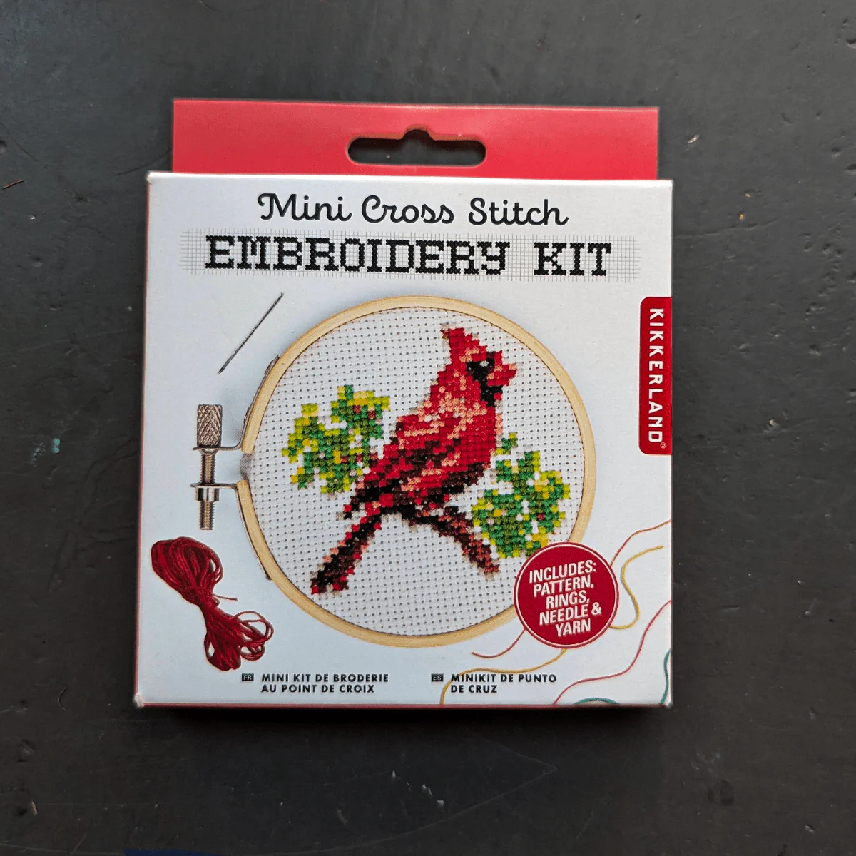 Kikkerland - Mini Cross Stitch Embroidery Kit - Cardinal