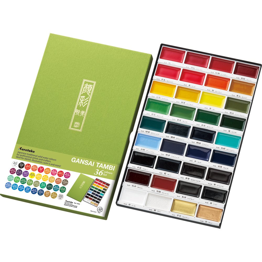 Kuretake - Gansai Tambi - Etagami Watercolours - 36 Colour Set
