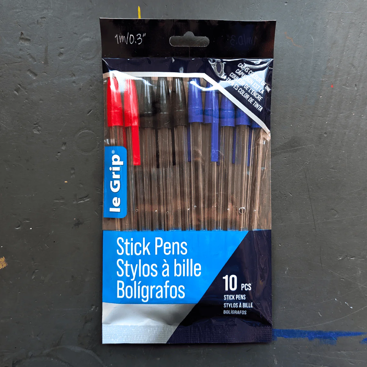 le Grip - Stick Pens - 10 Assorted Colours