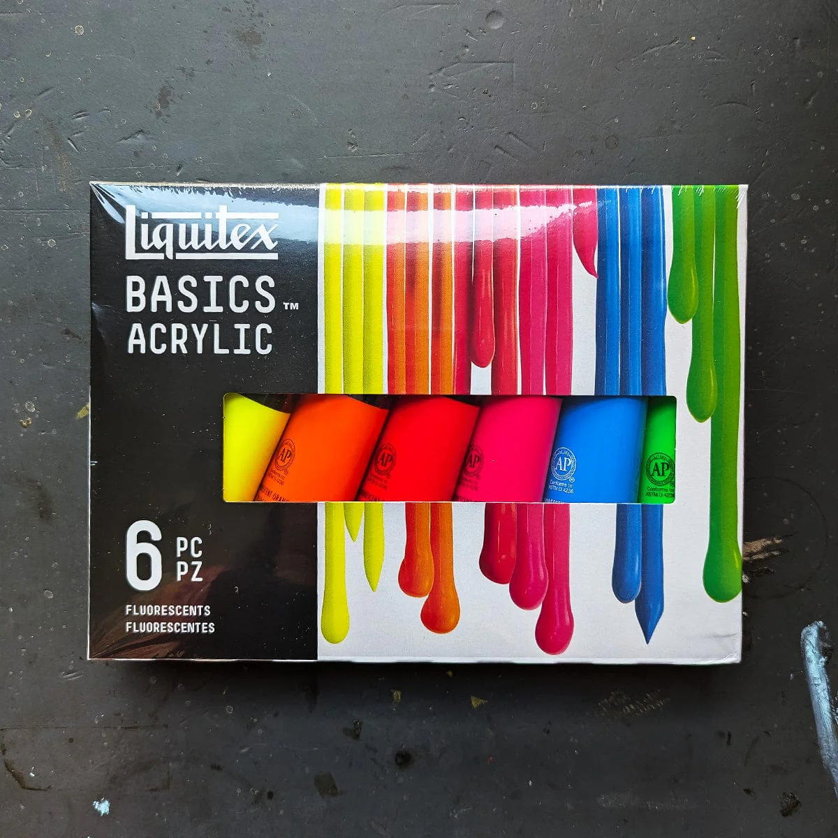 Liquitex Basics Acrylic Colours - Fluorescents - Set of 6 x 118mL Tubes - Image 3