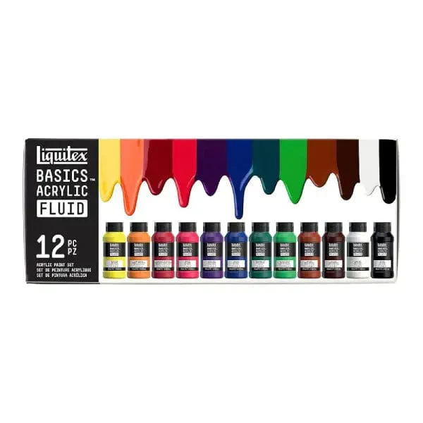 Liquitex - Basics Acrylic Fluid - Set of 12 x 118mL Bottles