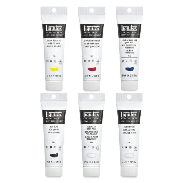 Liquitex - Heavy Body Acrylic Paint - Mixing Set - 6 Colours in 59mL Tubes - Image 2