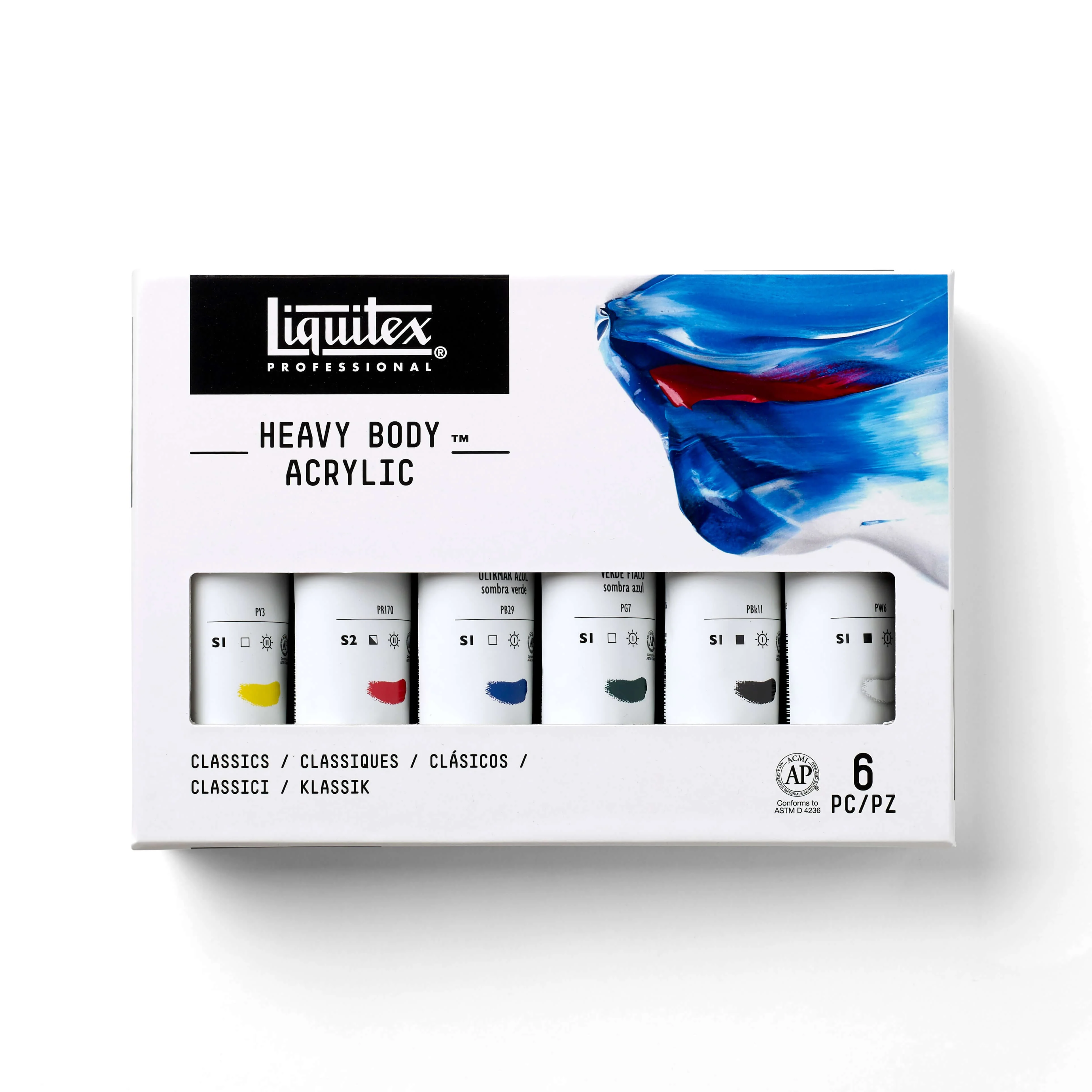 Liquitex - Heavy Body Acrylic Paint - Classics Set - 6 Colours in 59mL Tubes