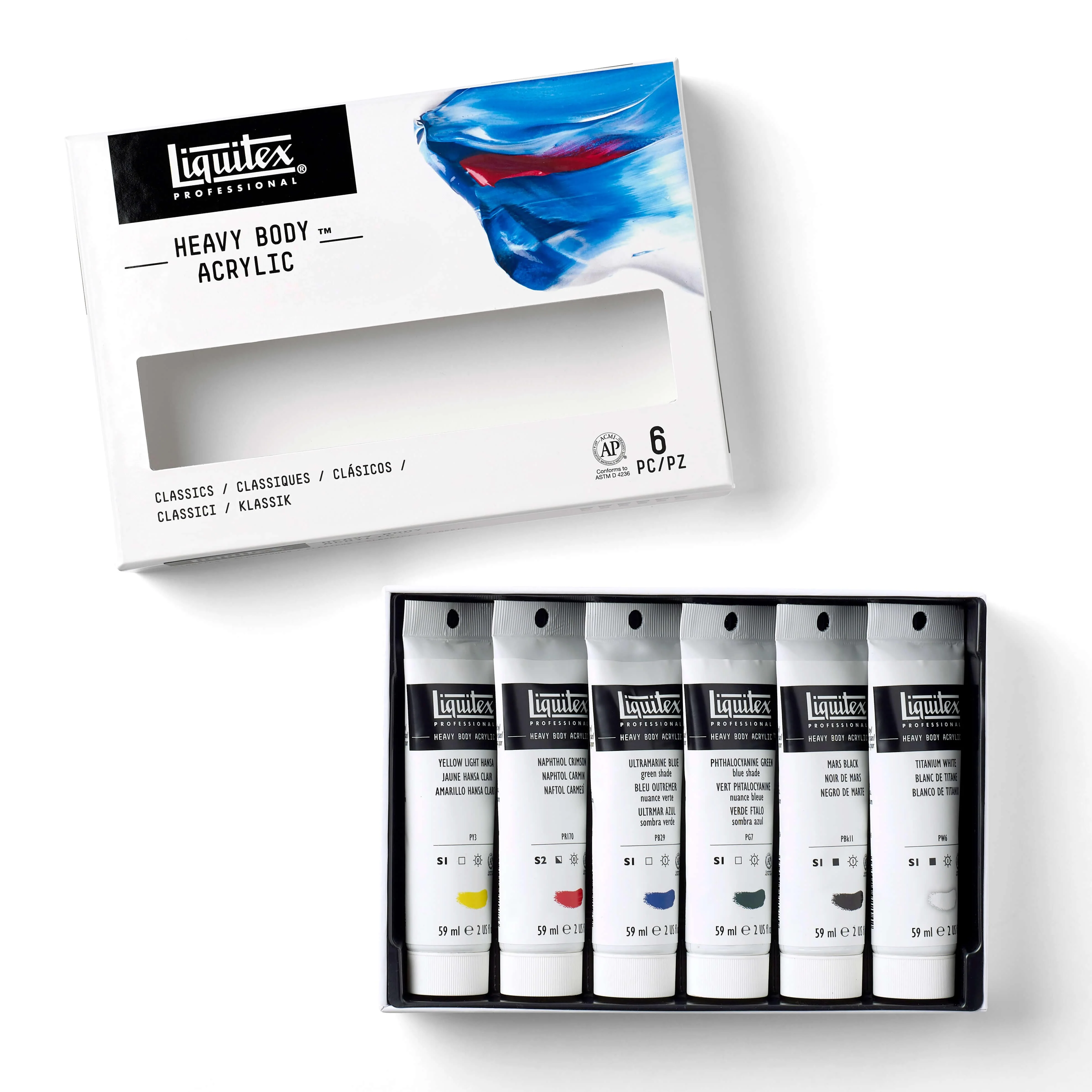 Liquitex - Heavy Body Acrylic Paint - Classics Set - 6 Colours in 59mL Tubes - Image 2