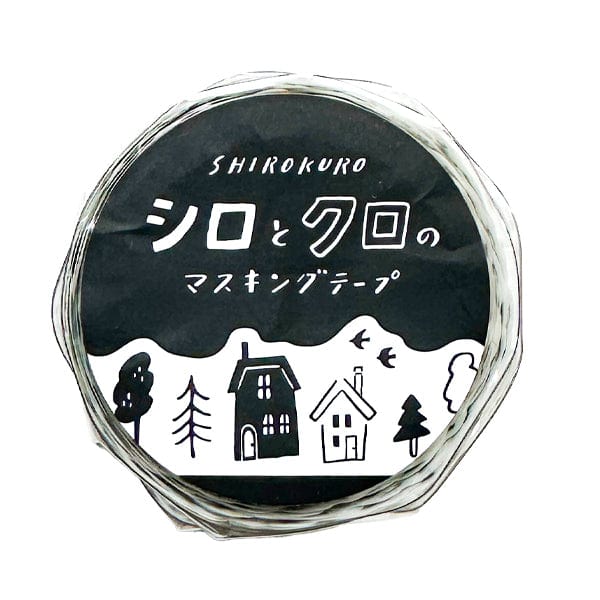 Mind Wave - Black & White Masking Tape - 18mm x 5m Roll - Countryside