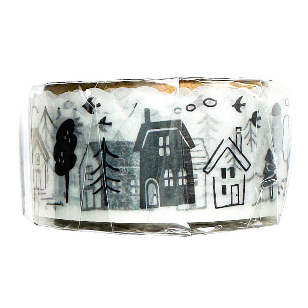 Mind Wave - Black & White Masking Tape - 18mm x 5m Roll - Countryside - Image 2