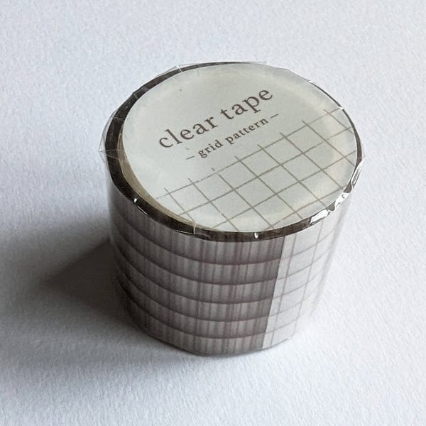 Mind Wave - Clear Washi Tape - 30mm x 3m Roll - Grid Pattern