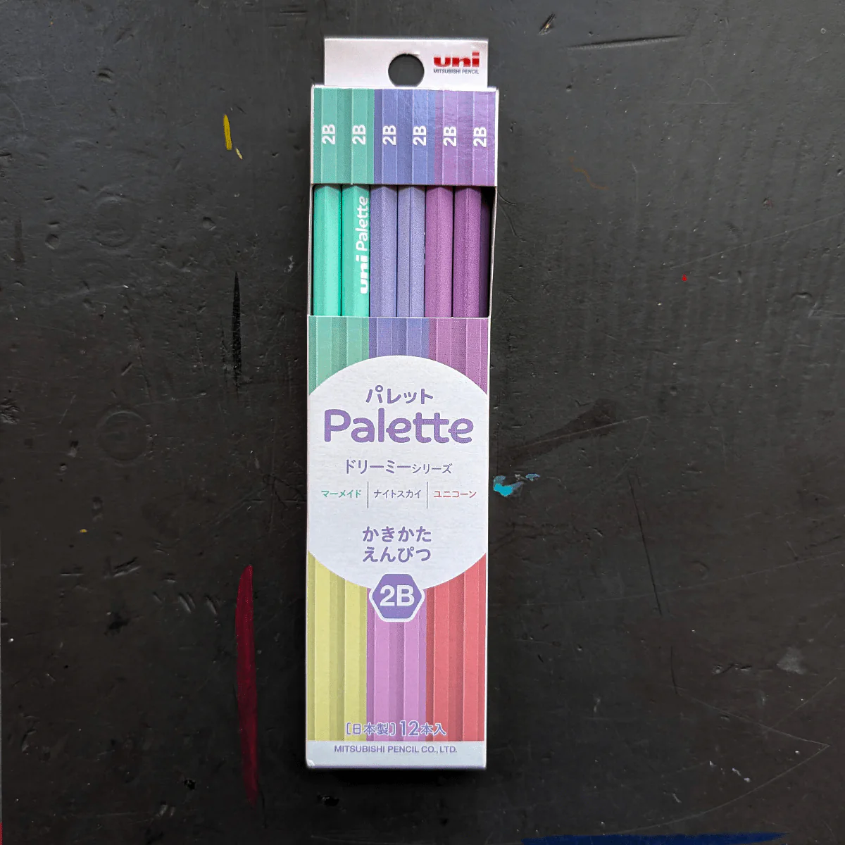 Mitsubishi - Pastel Palette 2B Graphite Pencils - Set of 12