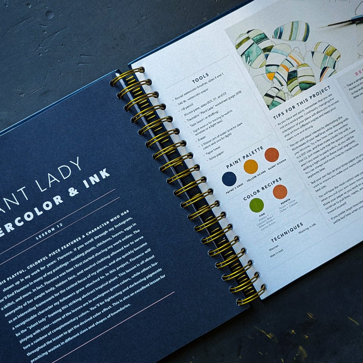 Modern Watercolor Botanicals by Sarah Simon - Hard Cover - Image 2