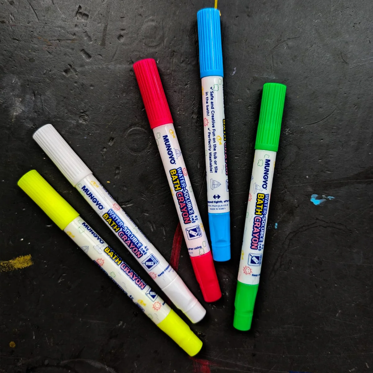 Mungyo - Water-Soluble Bath Crayon - Set of 5 Colours. MWBC-5A - Image 2