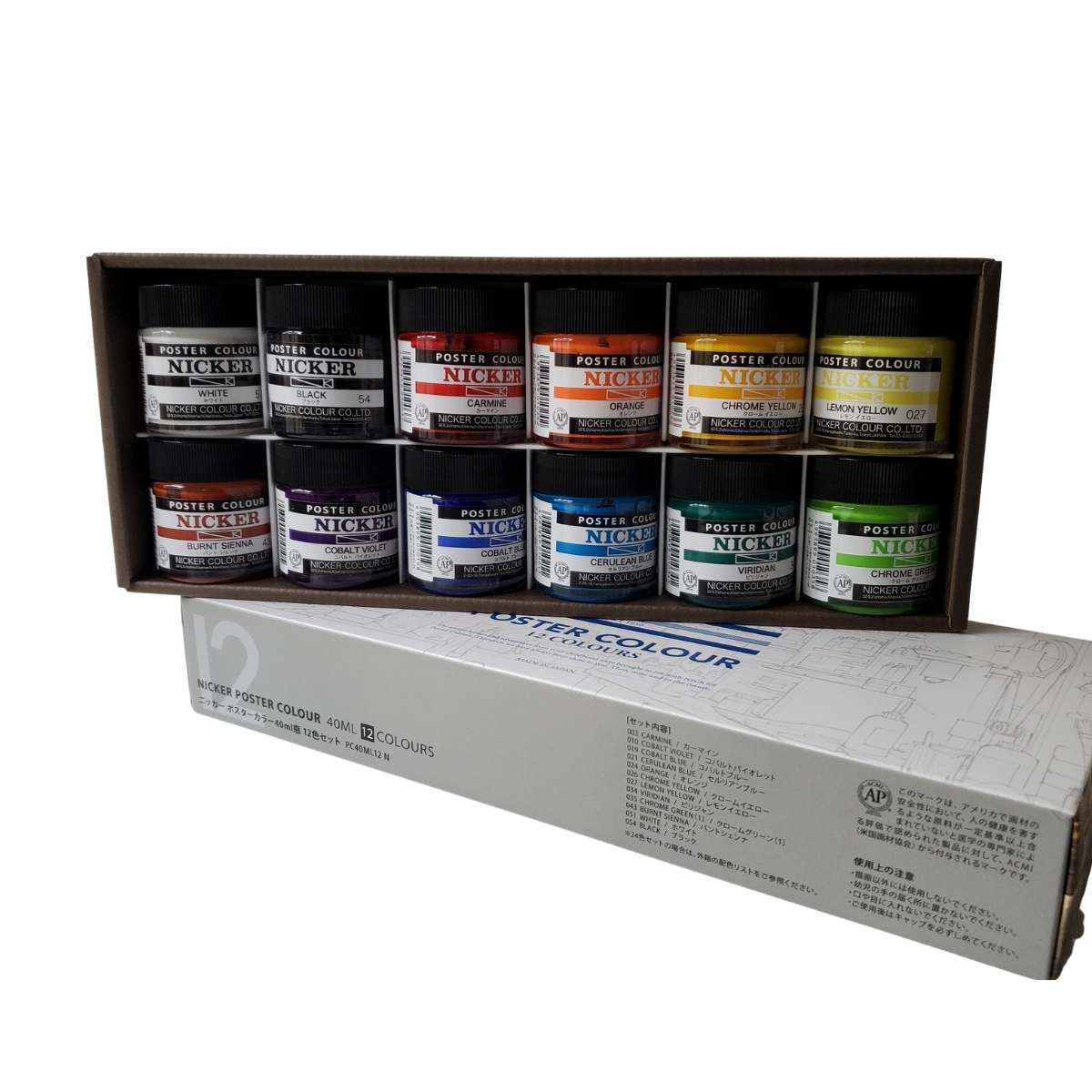 Nicker - Poster Colours - Set of 12 Colours - 40mL Jars