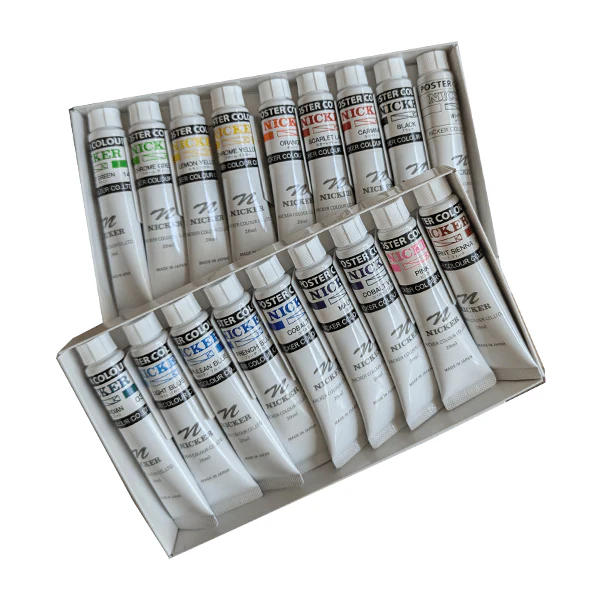 Nicker - Poster Colours - Set of 18 Colours - 20mL Tubes - Image 2