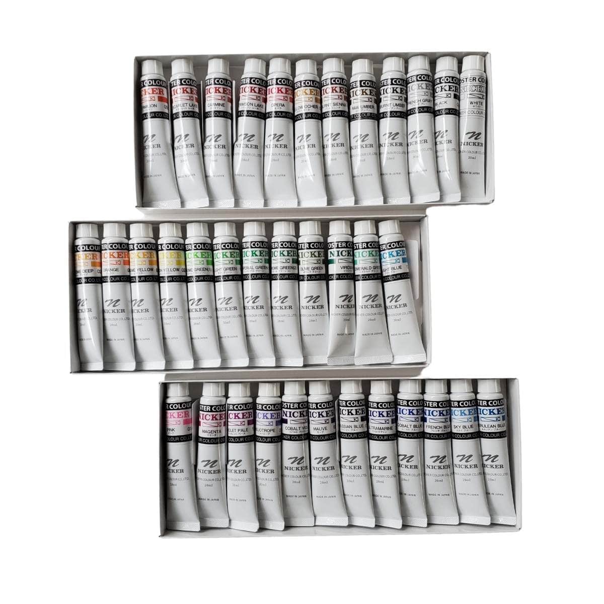 Nicker - Poster Colours - Set of 36 Colours - 20mL Tubes - Image 2
