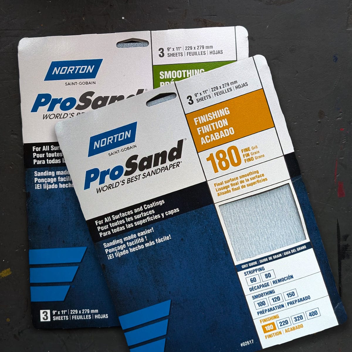 Norton - ProSand - 9x11" Sandpaper Sheets - 3 Packs