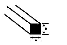 Plastruct - Styrene Rods - Square - 0.04x10" - 10 Pack