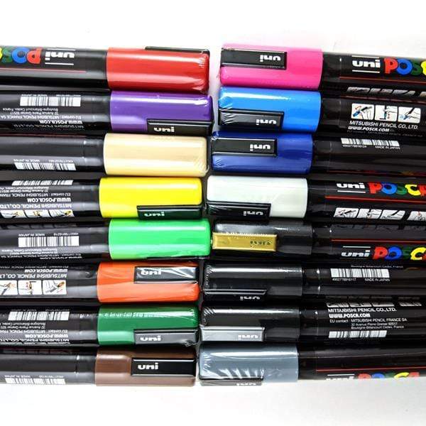 Uni - Posca - Paint Marker Set - 16 Pieces - Basic Colours - Medium Tip - PC-5M - Image 2