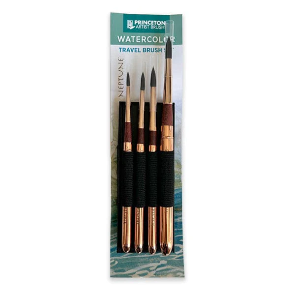 Princeton - Neptune - Watercolour Travel Brush Set - 4 Pieces