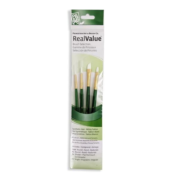 Princeton - Real Value - Short Handle White Taklon Brush Set - 4 Pack