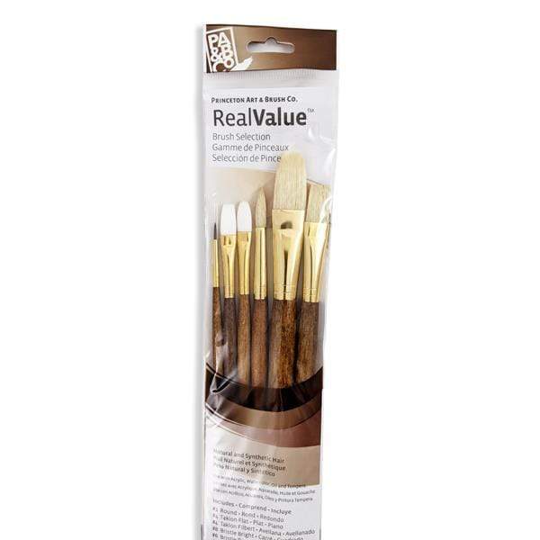 Princeton - Real Value - White Taklon + Bristle Brush Set - 6 Pack