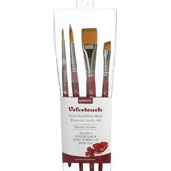 Princeton - Velvetouch - Mixed Media Brush Set - 4 Short Handle Brushes