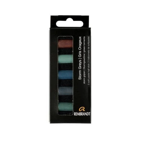 Rembrandt - Soft Pastels - Set of 5 Half Sticks - Storm Greys