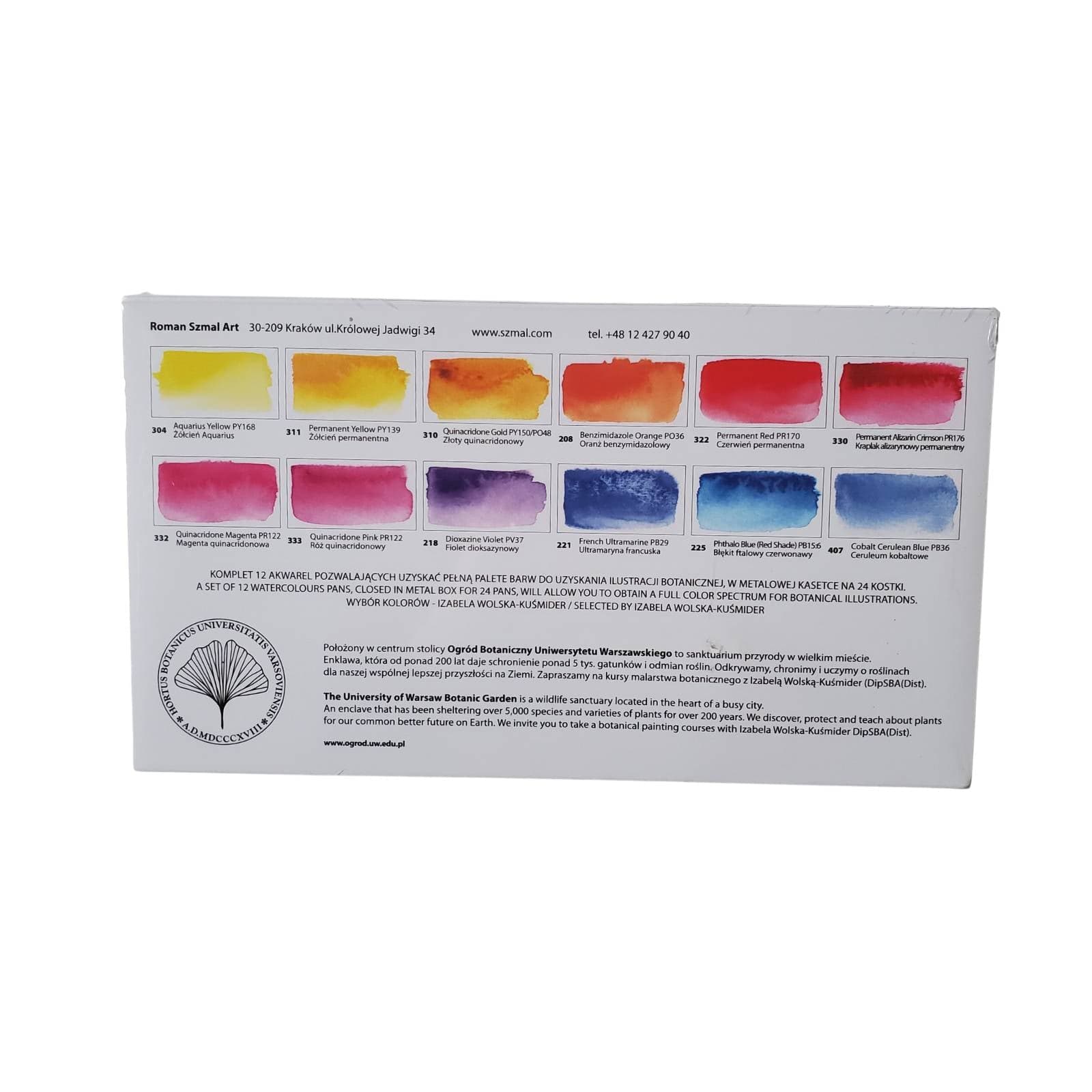 Roman Szmal - Aquarius Watercolour Set - Hortus Botanicus Palette - 12 Full Pans - Image 2