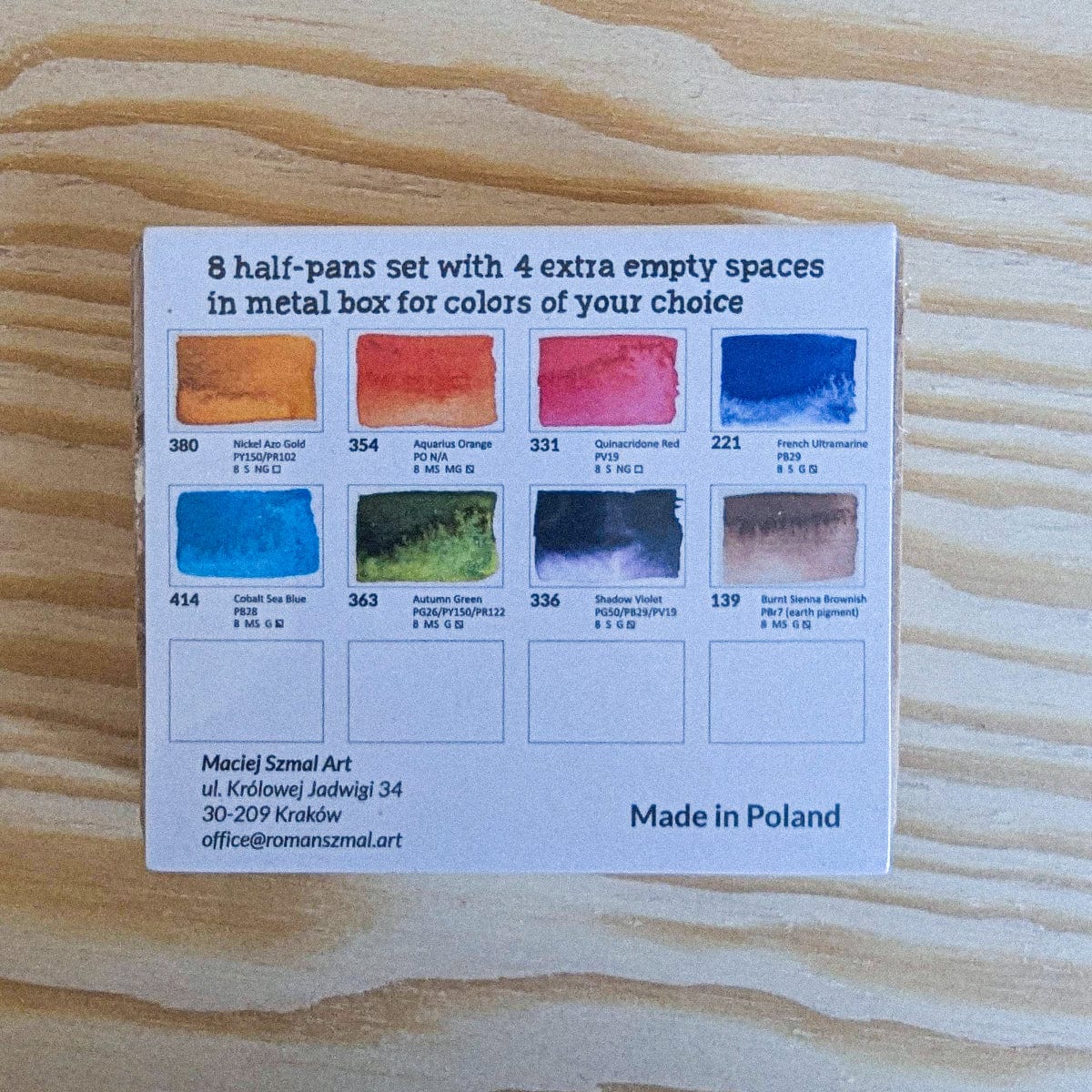 Roman Szmal - Aquarius Watercolours - Mini Urban Sketchers Travel Palettes - 8 Half Pans - Image 2