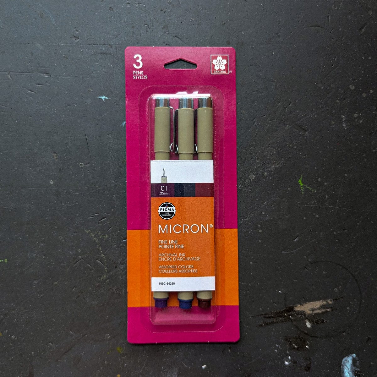 Sakura - Pigma Micron Fineliner Pens - Set of 3 Colours - Size 01 Nibs