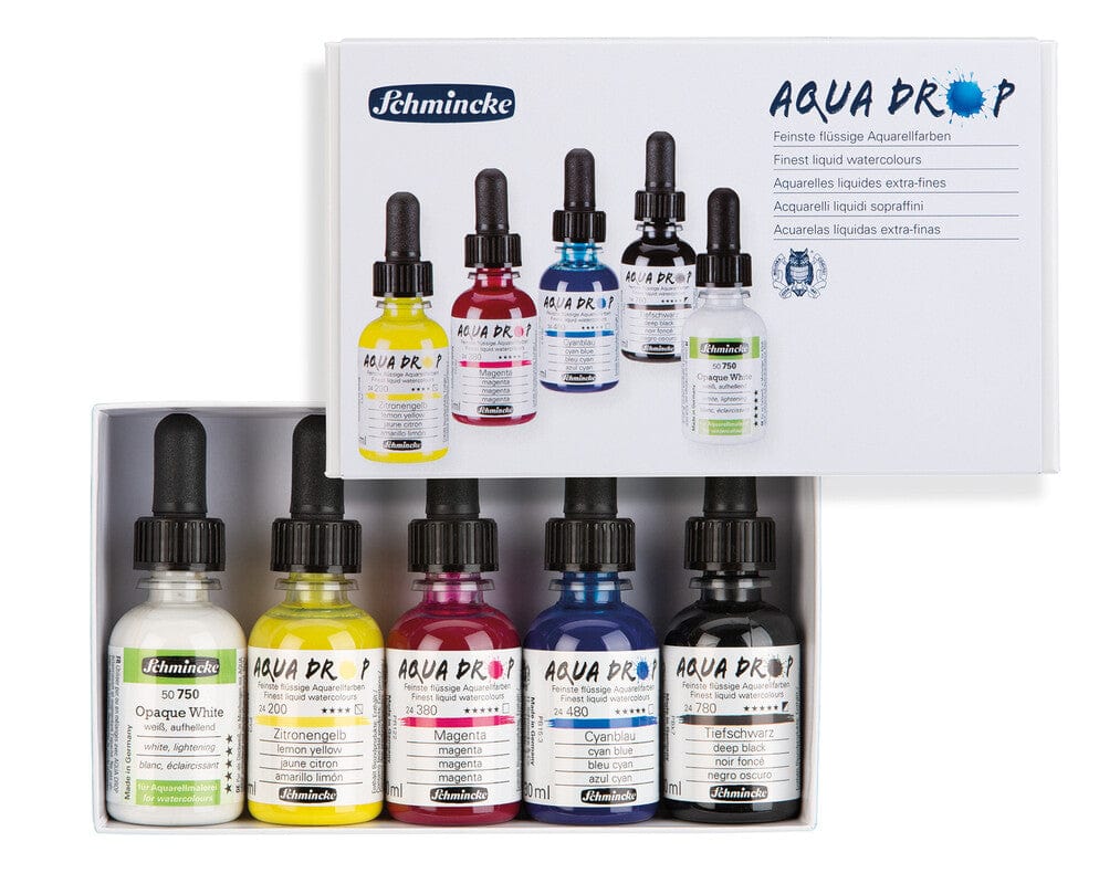 Schmincke - Aqua Drop - Liquid Watercolour - Set of 5 Primary Colours