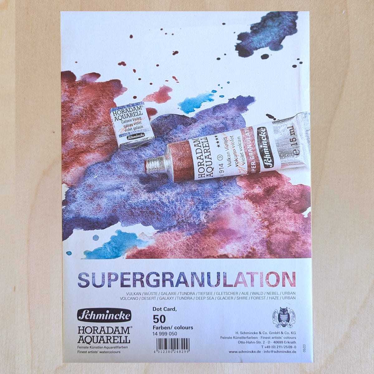 Schmincke - Horadam Aquarell - Super Granulation Watercolours - Dot Card - 50 Colours