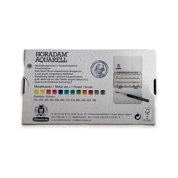 Schmincke - Horadam Aquarell - Watercolour Half Pans - Set of 12 Colours - Image 2
