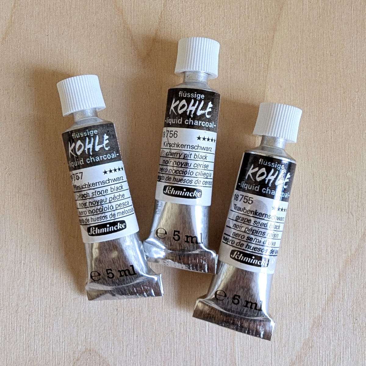 Schmincke - Liquid Charcoal - Set of 3 x 5mL Tubes