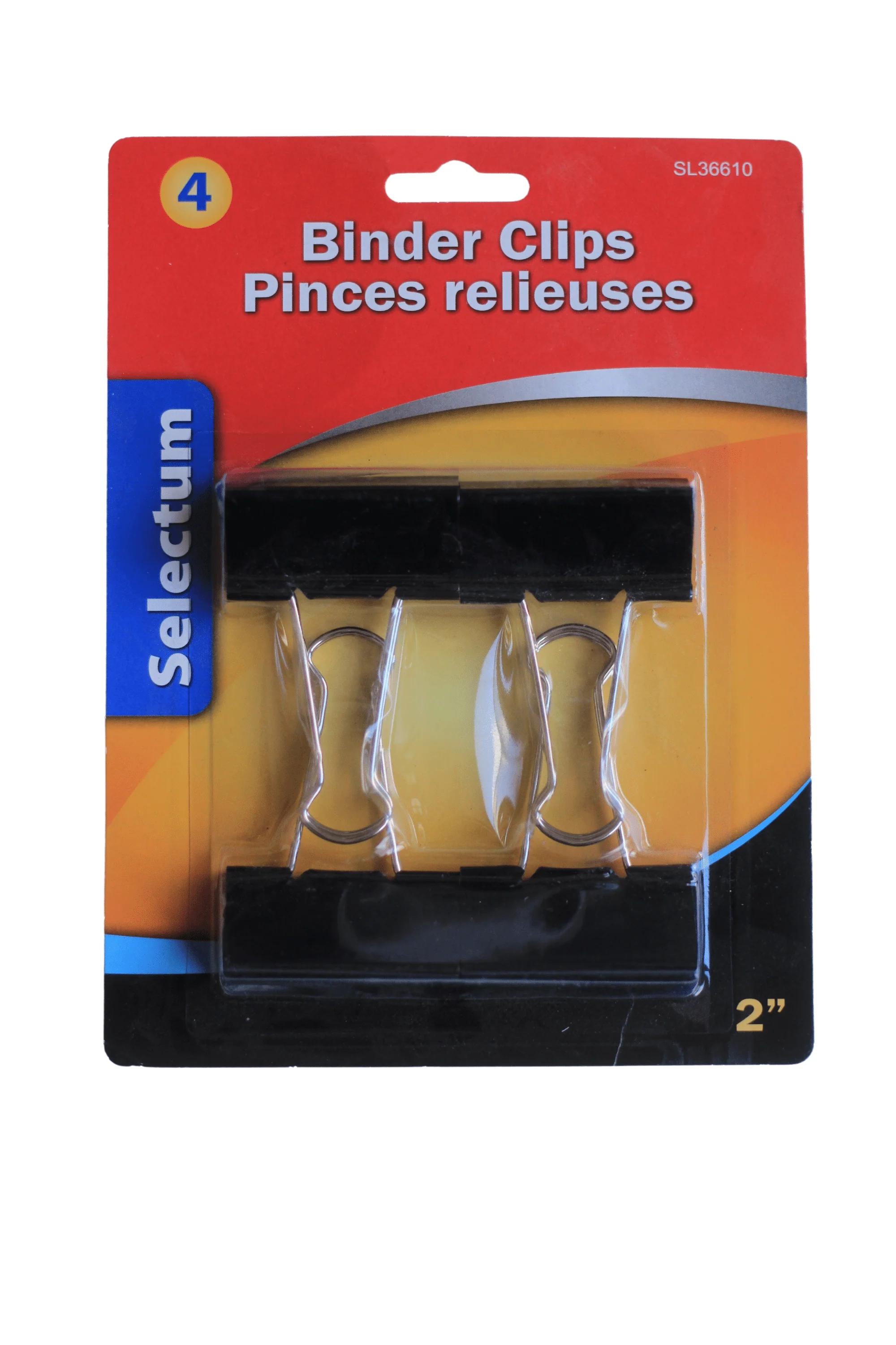 Selectum - Binder Clips - 2" Wide - 4 Pieces