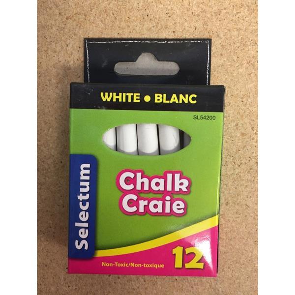Selectum - Blackboard Chalk - 12 Pack - White