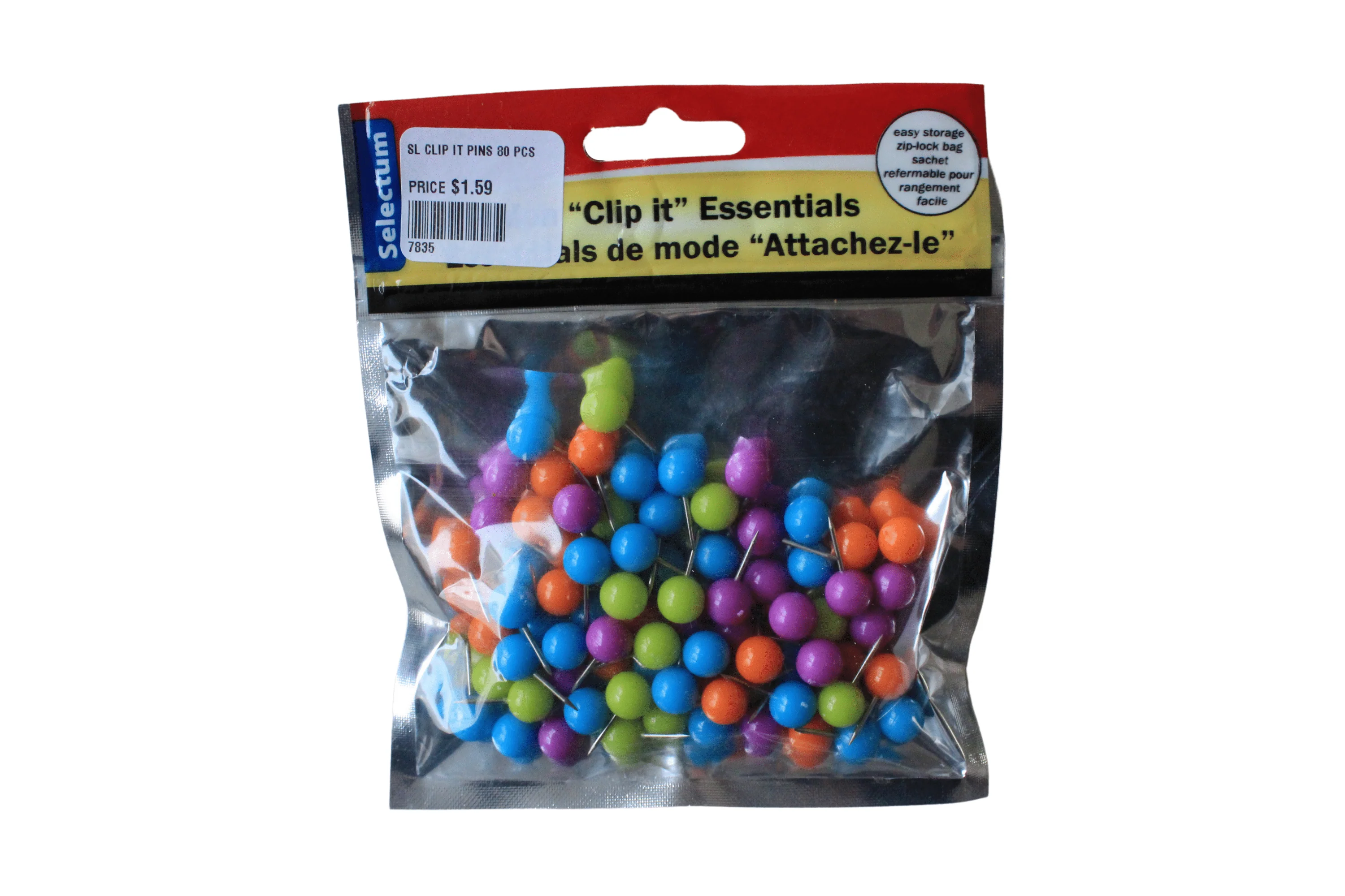 Selectum - Fashion "Clip it" Essentials - Push Pins - 80 Pieces
