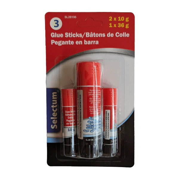 Selectum - Glue Sticks 3 Pack - 2 x 10g + 1 x 36g