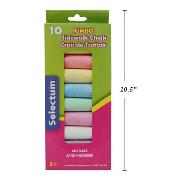 Selectum - Jumbo Sidewalk Chalk - 10 Pieces
