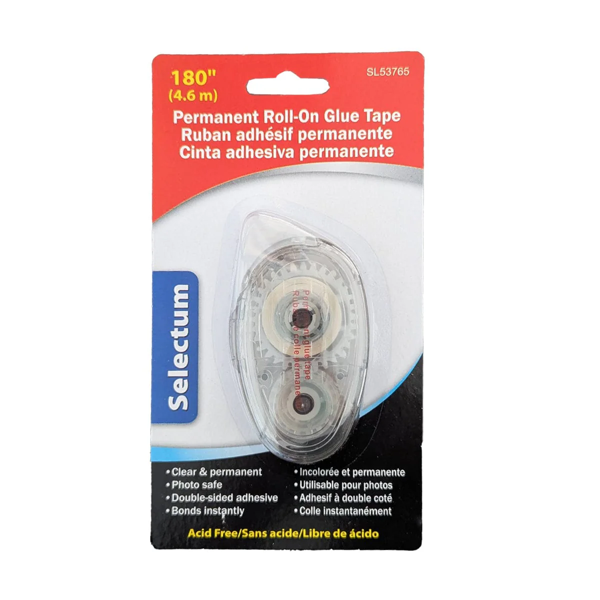 Selectum - Permanent Roll-On Glue Tape - 180"