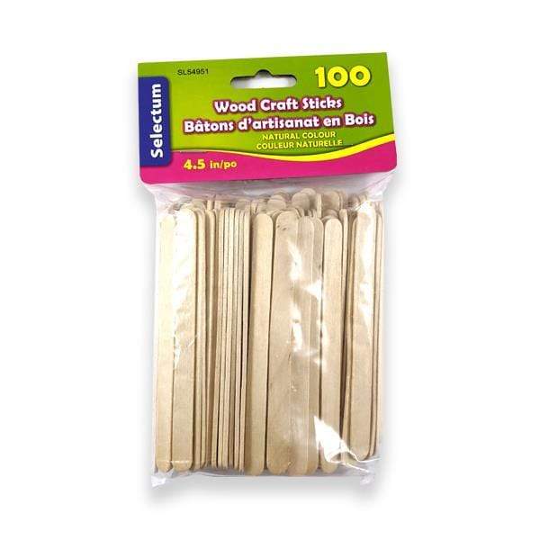 Selectum - Wood Craft Sticks - Pack of 100