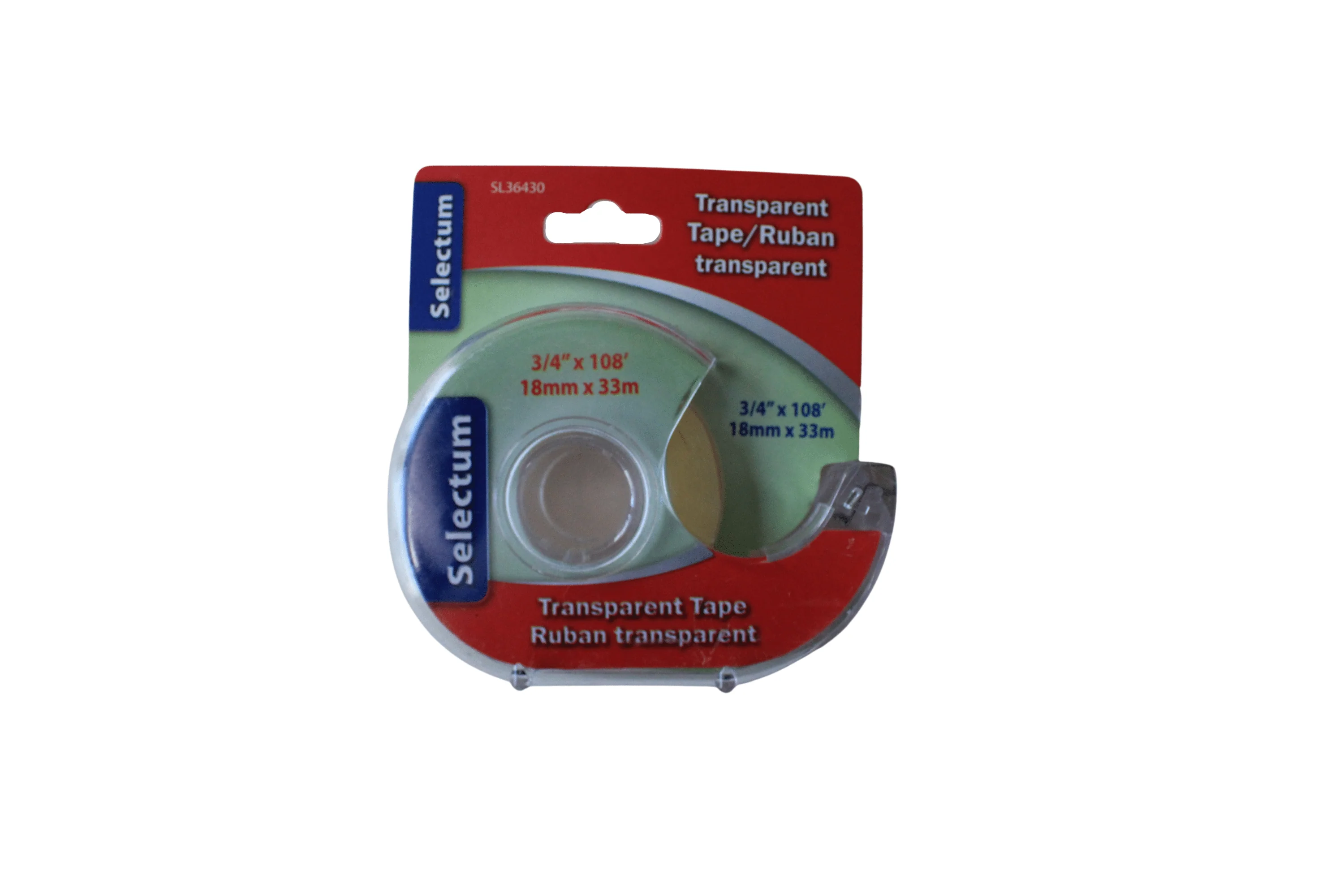 Selectum - Transparent Tape Dispenser - 18mm x 33m Roll